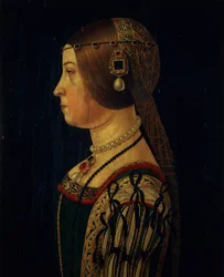 Retrato de Barbara Pallavicino, c.1520-28 (painel)